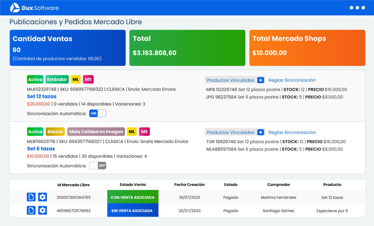 Módulo Integraciones - Dux Software