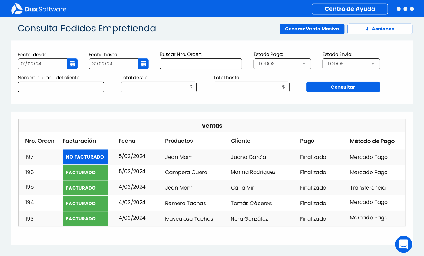 Integración Dux Software con Empretienda