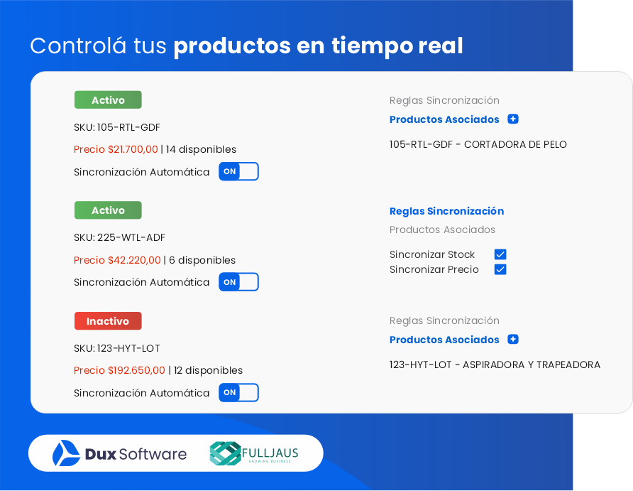 Control de stock en Fulljaus