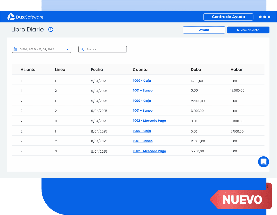 modulo contable de dux software - contabilidad para empresas